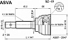 ШРУС НАРУЖНЫЙ 19x44x23 ASVA SZ-01